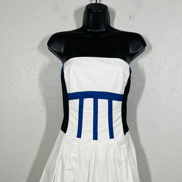 Karen Millen Strapless Mod Dress Party Cocktail Stripe - 4 - Picture 2 of 9